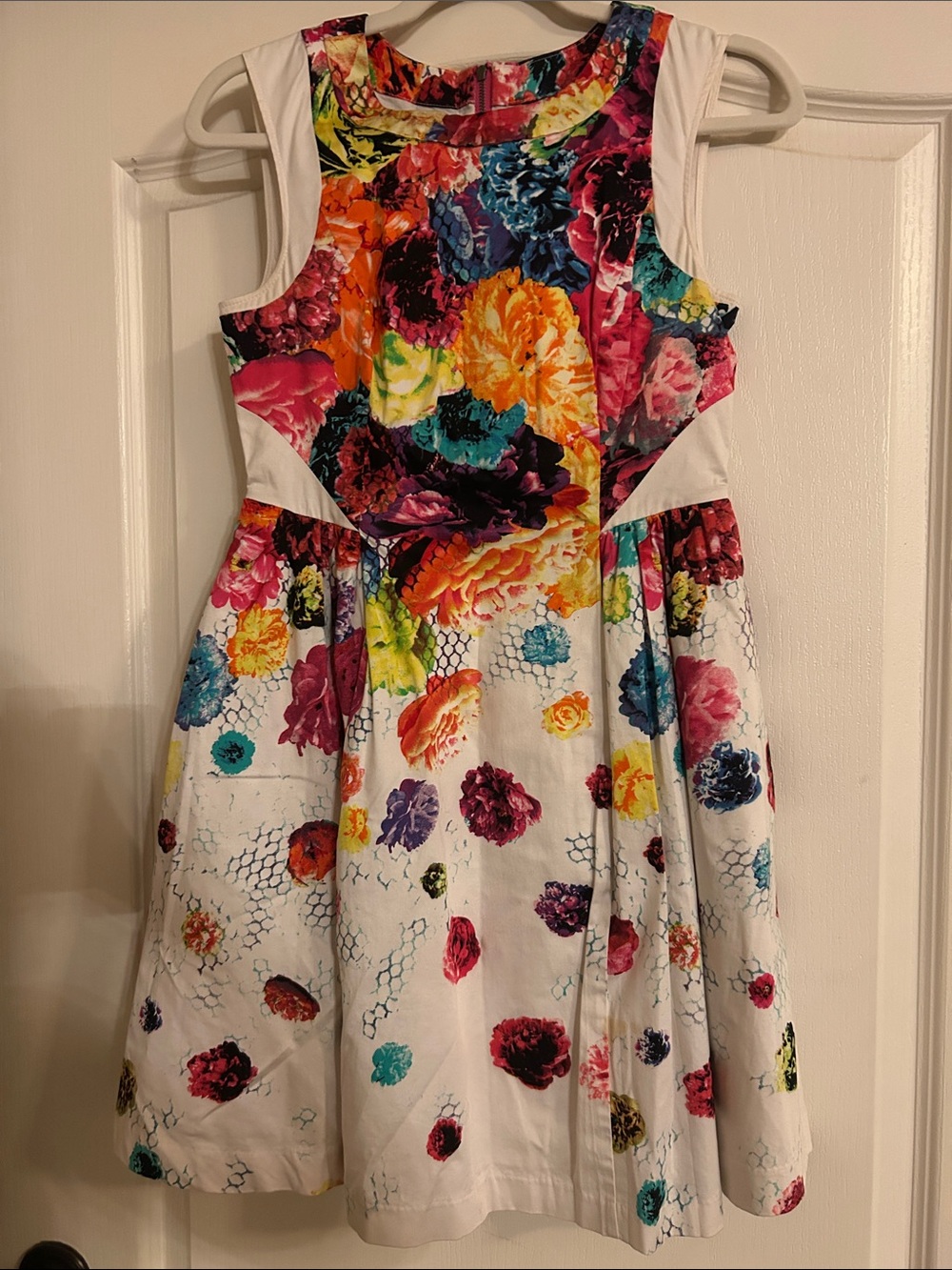 Prabal Gurung for Target White Floral Multicolor Fit & Flare Dress